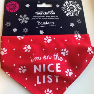 Pets Foundation Santa Paws Dog Bandana Red