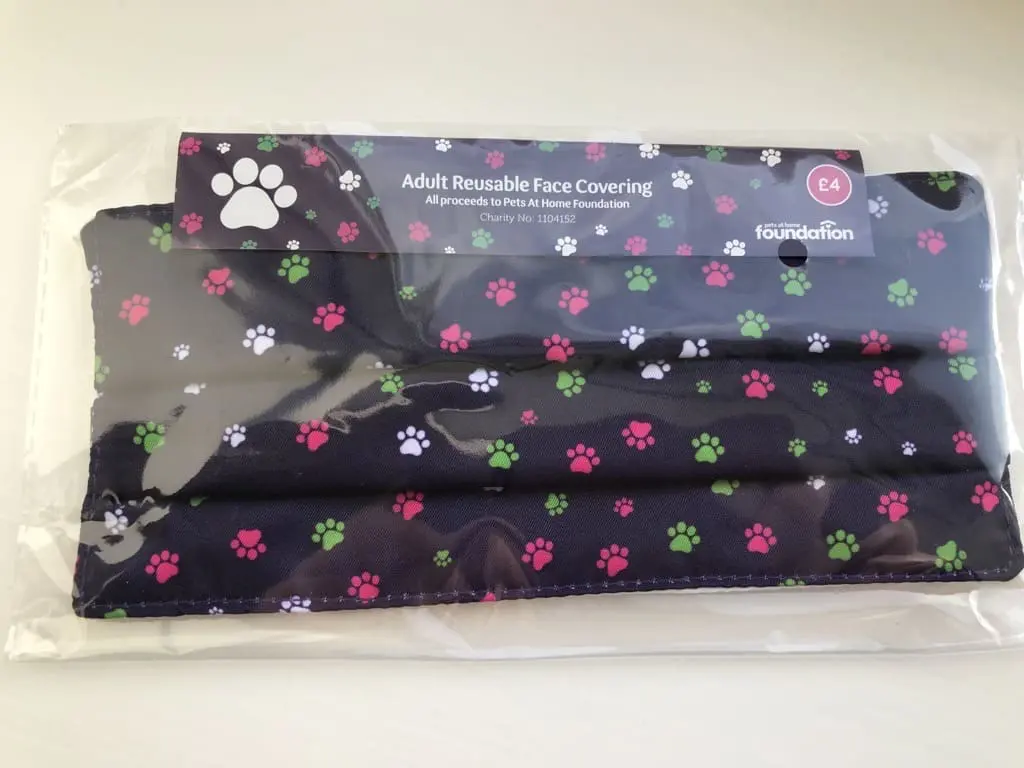 Pets Foundation Multi Coloured Pawprints Face Covering