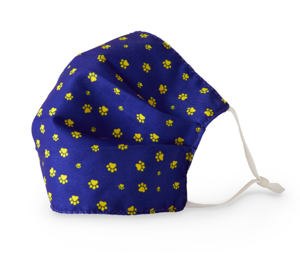 Navy and Yellow Paws Adult Washable Face Covering