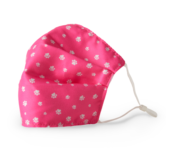 Pink and Grey Paws Adult Washable Face Covering