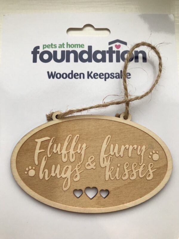 Fluffy Hugs & Furry Kisses Wooden Keepsake Ornament