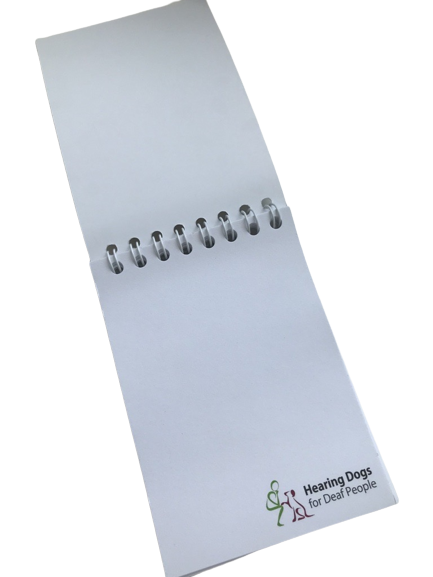 Hearing Dogs puppy dog notepad inside