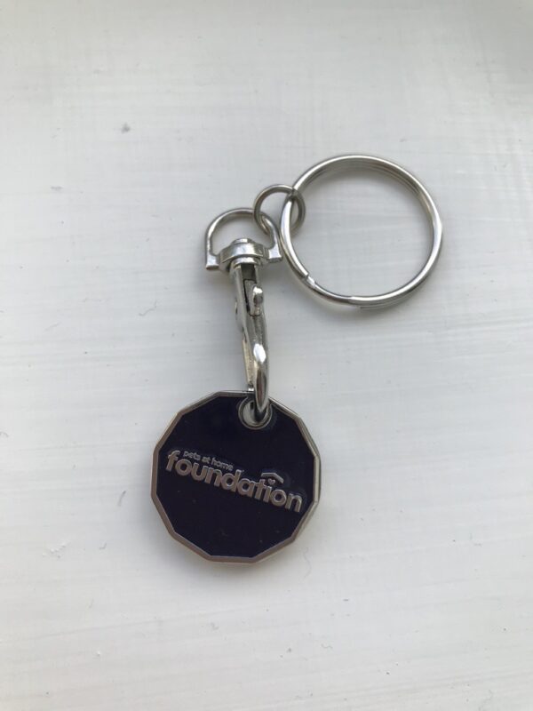 Pets Foundation Navy Heart Trolley Coin Keyring - Image 3
