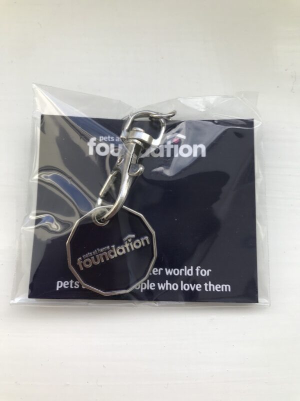 Pets Foundation Navy Heart Trolley Coin Keyring - Image 2